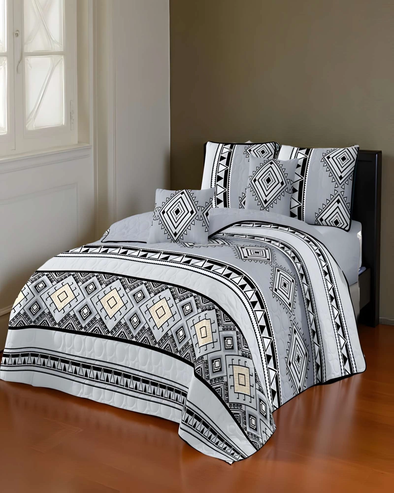 QUILT CUBRECAMA DE VERANO KING GRIS 03 - 4