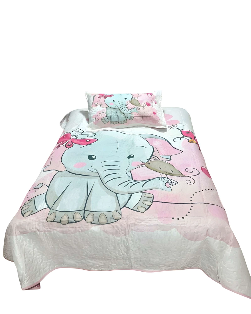 QUILT CUBRECAMA DE VERANO PLAZA Y MEDIA BLANCO 04 - 1