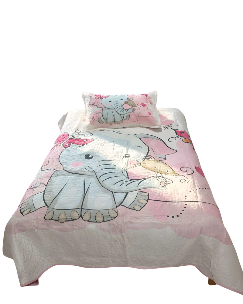QUILT CUBRECAMA DE VERANO PLAZA Y MEDIA BLANCO 04 - 2