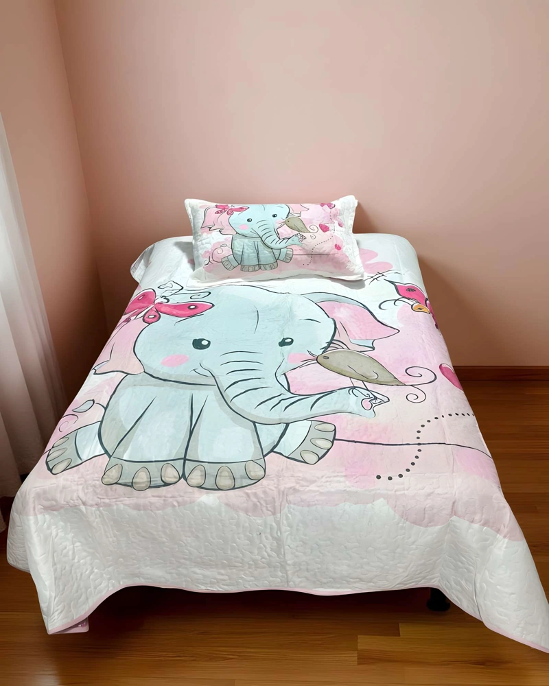 QUILT CUBRECAMA DE VERANO PLAZA Y MEDIA BLANCO 04 - 3