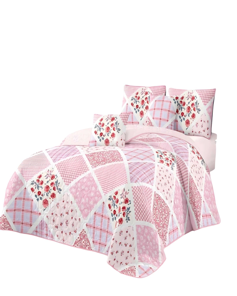 QUILT CUBRECAMA DE VERANO KING ROSA 01 - 2