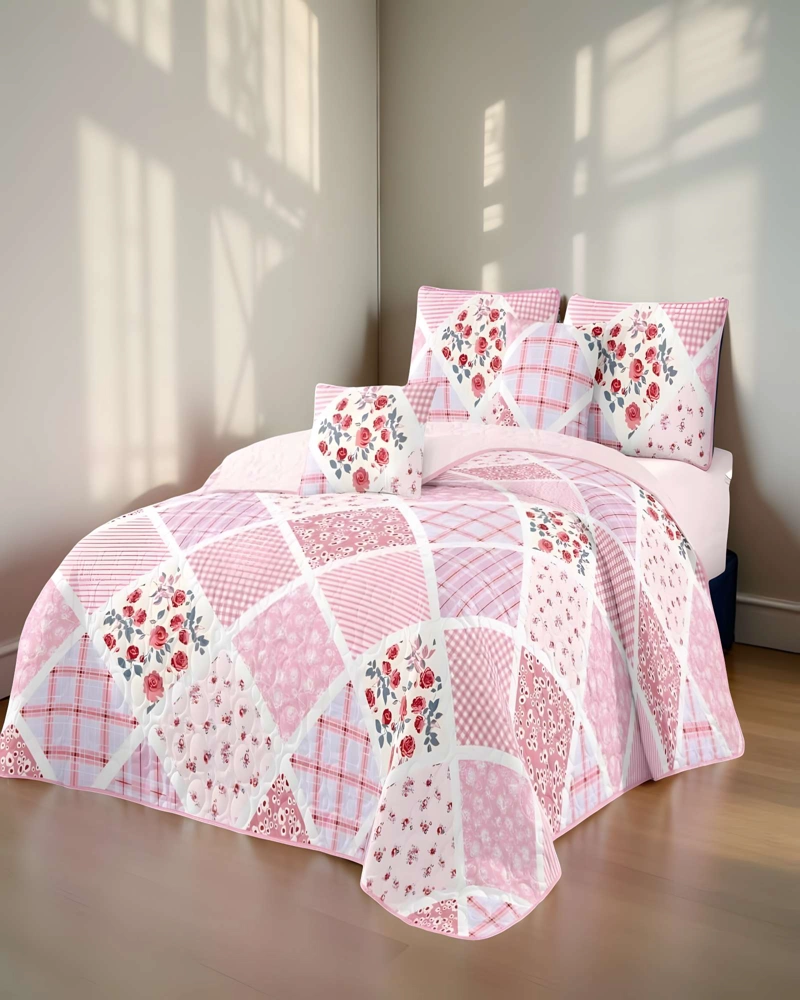 QUILT CUBRECAMA DE VERANO KING ROSA 01 - 4