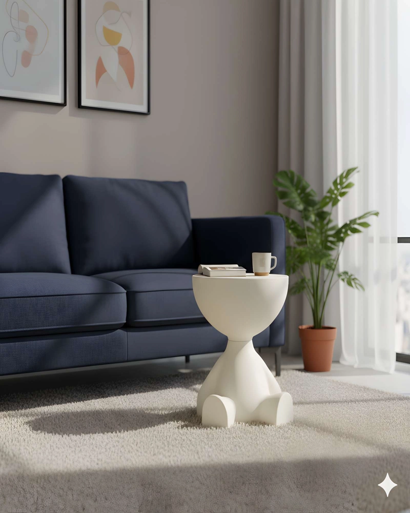 MESA DE ARRIMO MULTIFUNCIONAL CON COMPARTIMENTO ORGANIZADOR INTEGRADO BLANCO - 3