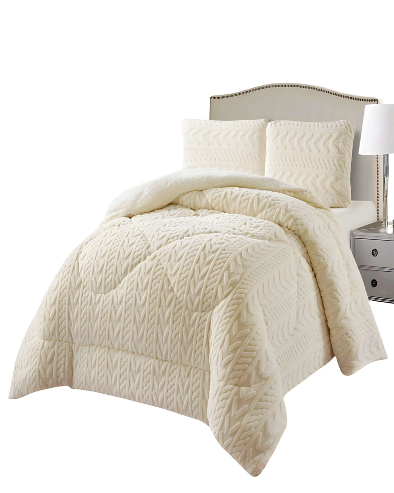 COBERTOR TEXTURIZADA DE INVIERNO DISEÑO 01 KING BEIGE - 1