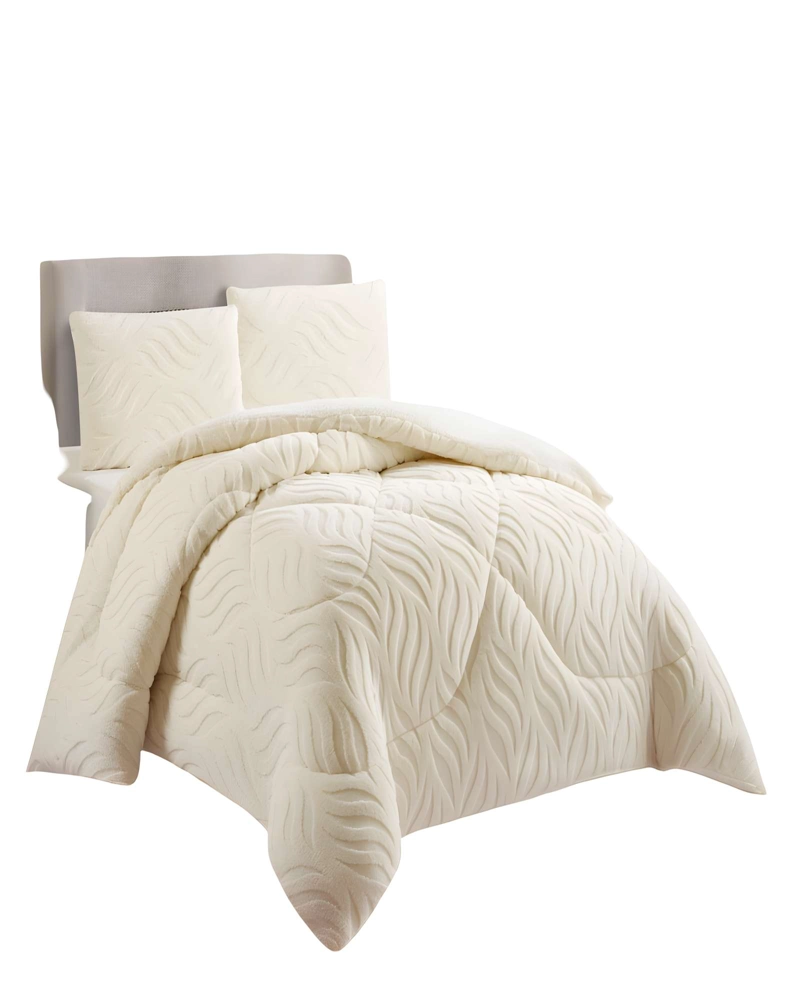 COBERTOR TEXTURIZADA DE INVIERNO DISEÑO 02 KING BEIGE - 1
