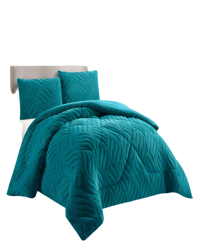 COBERTOR TEXTURIZADA DE INVIERNO DISEÑO 02 KING TURQUESA - 1