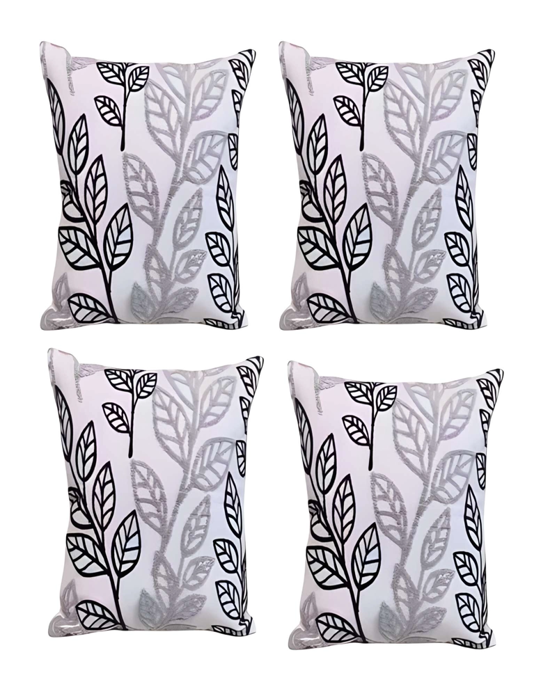 SET DE 4 FUNDAS DE COJIN BORDADAS 45X45CM BLANCO 07 - 1