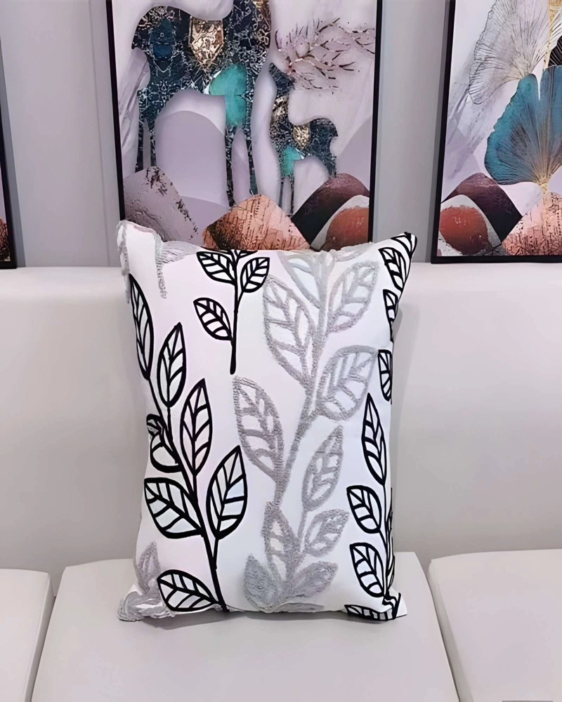 SET DE 4 FUNDAS DE COJIN BORDADAS 45X45CM BLANCO 07 - 3