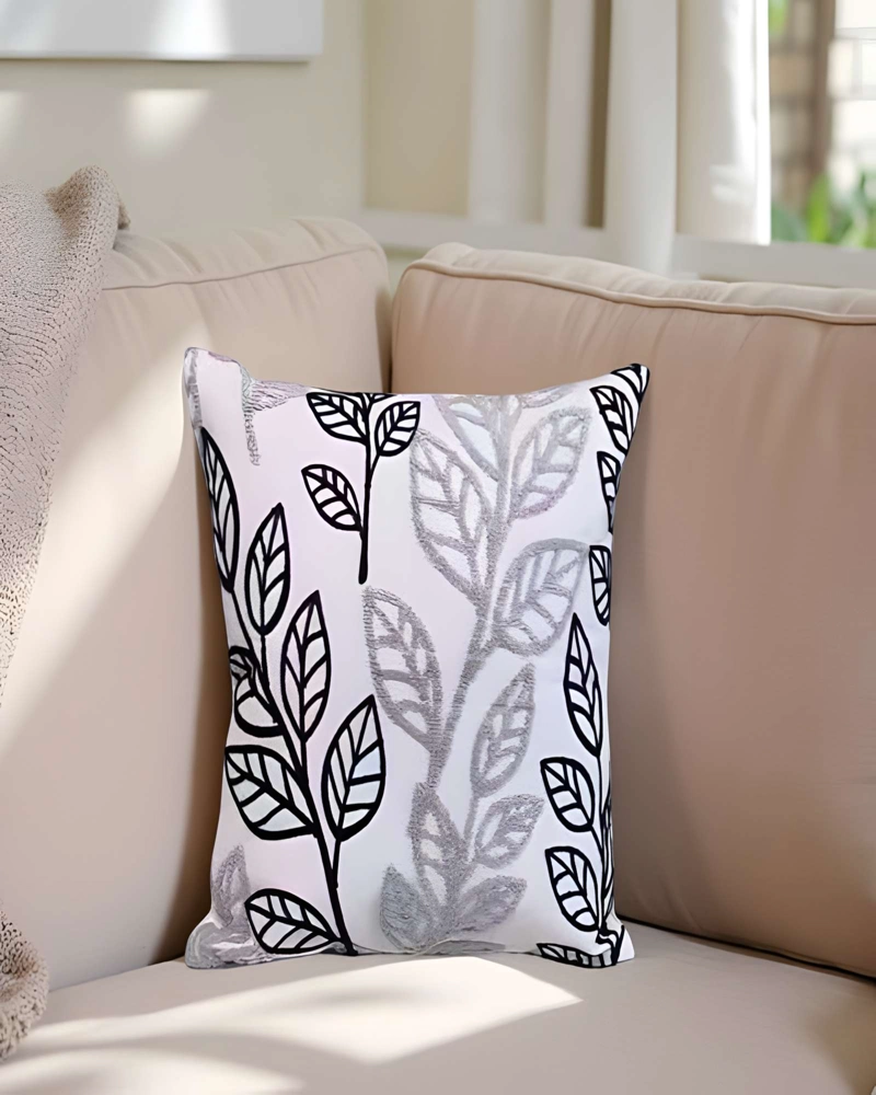 SET DE 4 FUNDAS DE COJIN BORDADAS 45X45CM BLANCO 07 - 4