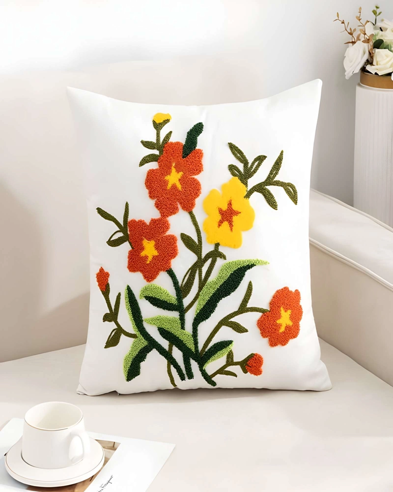 SET DE 4 FUNDAS DE COJIN BORDADAS 45X45CM BLANCO 15 - 3