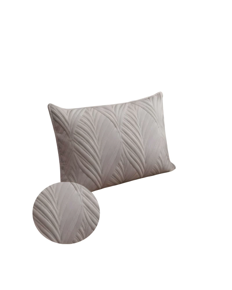 SET DE 2 FUNDAS DE COJIN SERIE HOJAS 30X50 CM GRIS - 2