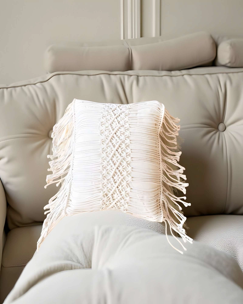 SET DE 4 FUNDAS DE COJIN CON ESTILO BOHEMIO 45X45CM BEIGE 01 - 3