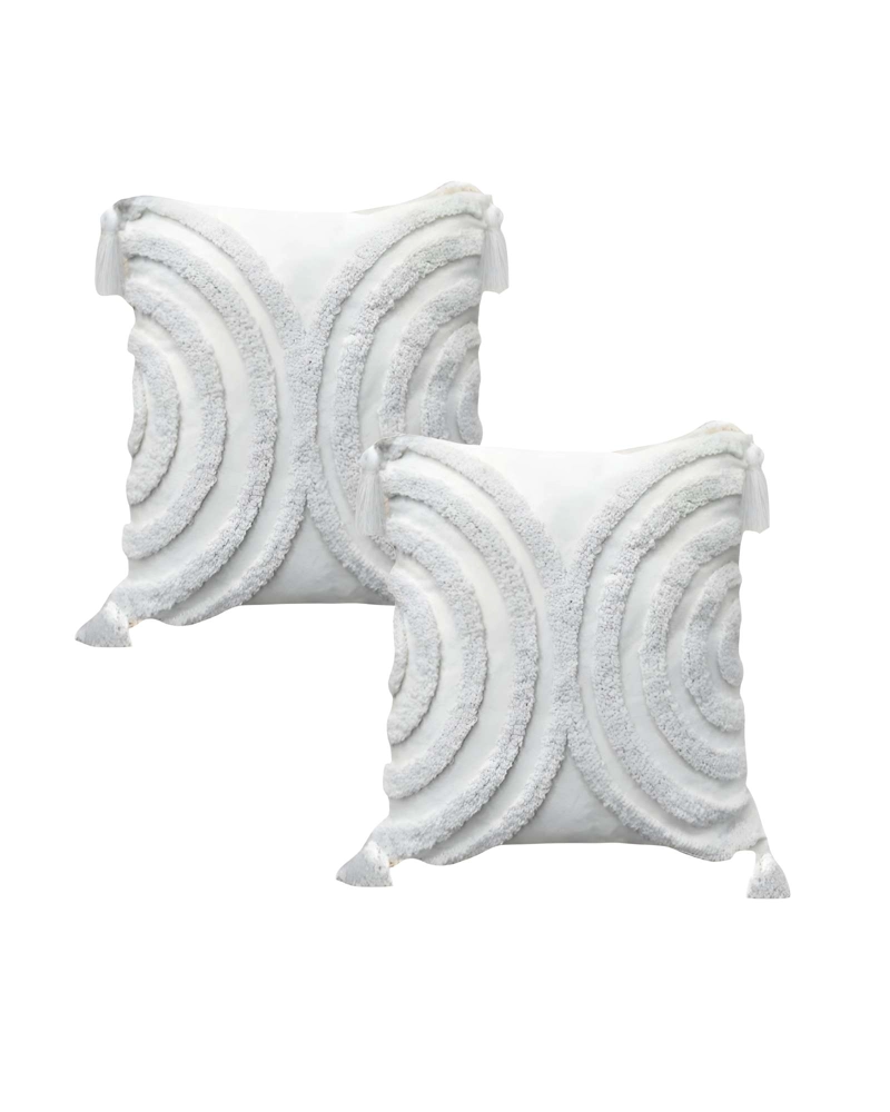 SET DE 2 FUNDAS DE COJIN TUFTING 45X45 CM BLANCO 11 - 1