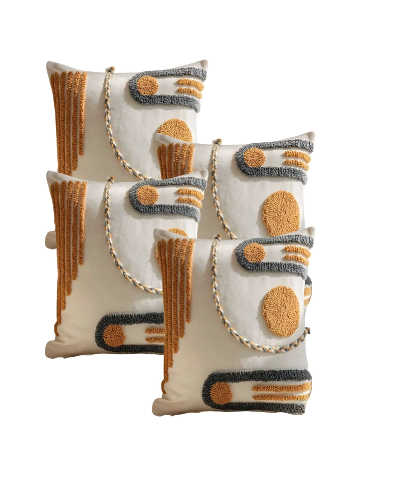 SET DE 4 FUNDAS DE COJIN TUFTING 45X45 CM BEIGE 02 - 1