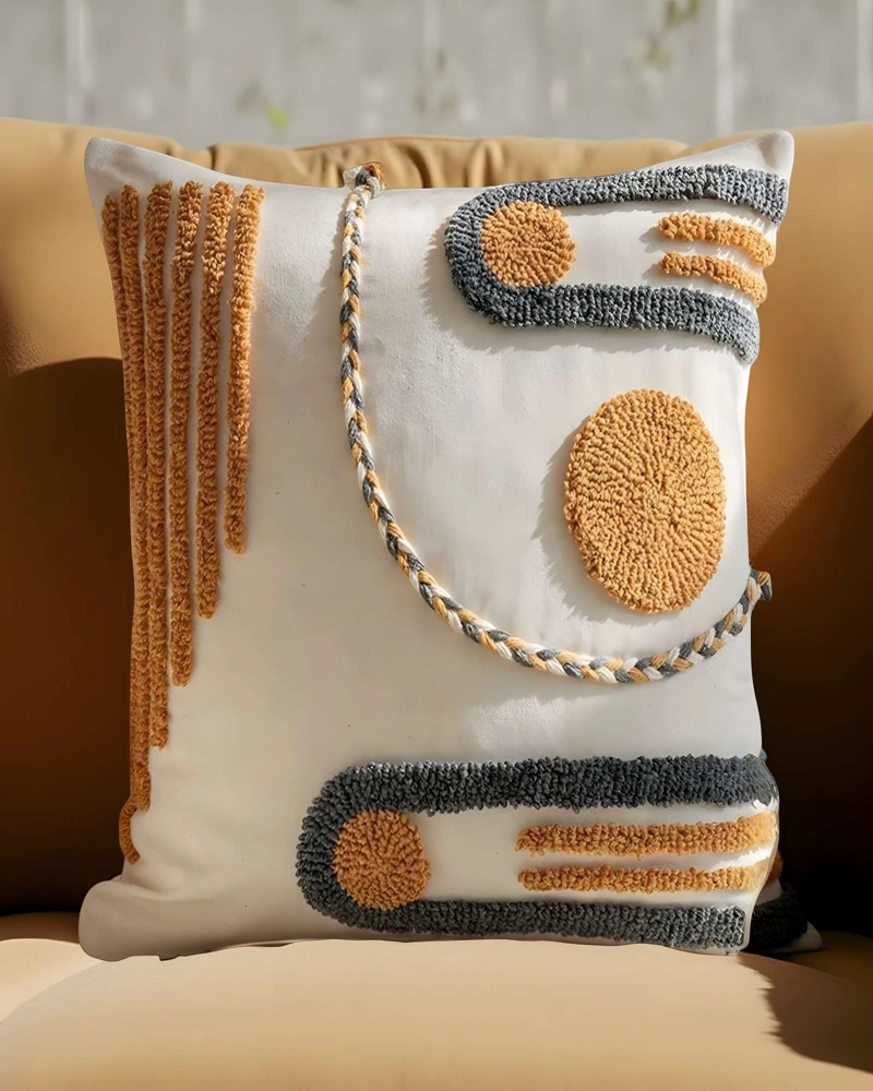 SET DE 4 FUNDAS DE COJIN TUFTING 45X45 CM BEIGE 02 - 3