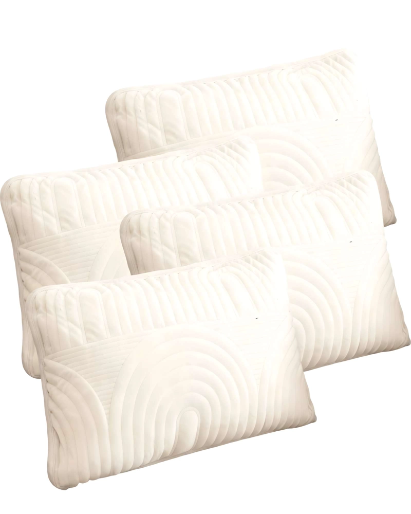 SET DE 4 FUNDAS DE COJIN SERIE ARCO 30X50 CM BLANCO - 1