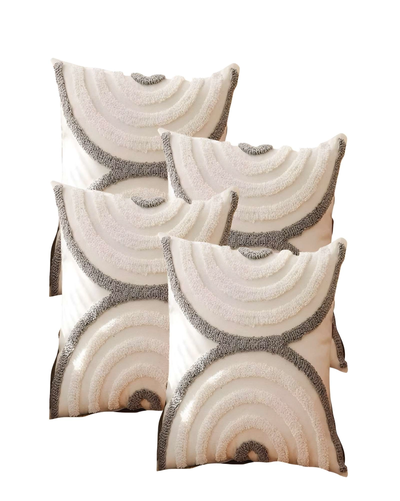 SET DE 4 FUNDAS DE COJIN TUFTING 45X45 CM BEIGE 07 - 1