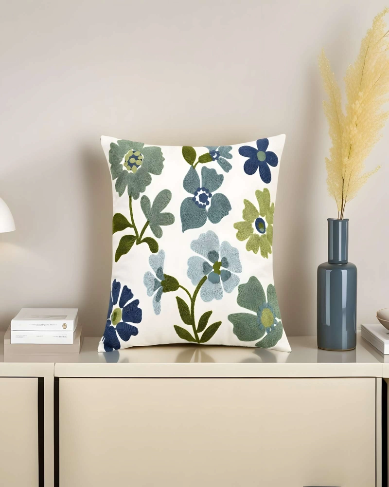SET DE 4 FUNDAS DE COJIN BORDADAS 45X45CM BLANCO 11 - 4
