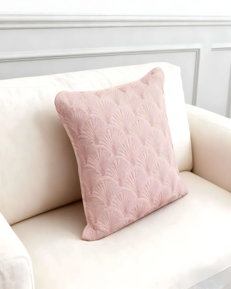 SET DE 2 FUNDAS DE COJIN SERIE ABANICO 45X45 CM ROSA - 3