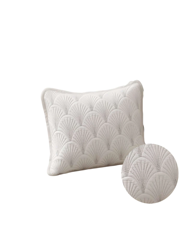 SET DE 2 FUNDAS DE COJIN SERIE ABANICO 30X50 CM BLANCO - 2