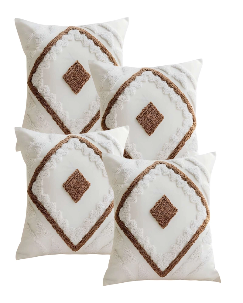SET DE 4 FUNDAS DE COJIN TUFTING 45X45 CM BLANCO 01 - 1