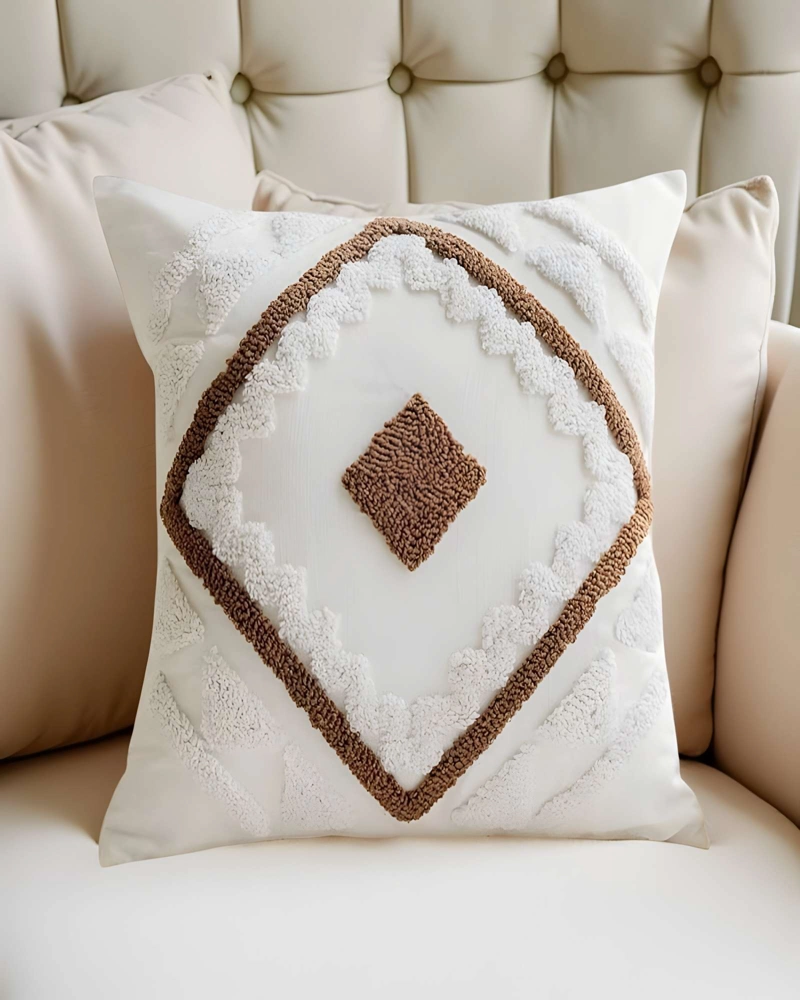 SET DE 4 FUNDAS DE COJIN TUFTING 45X45 CM BLANCO 01 - 3