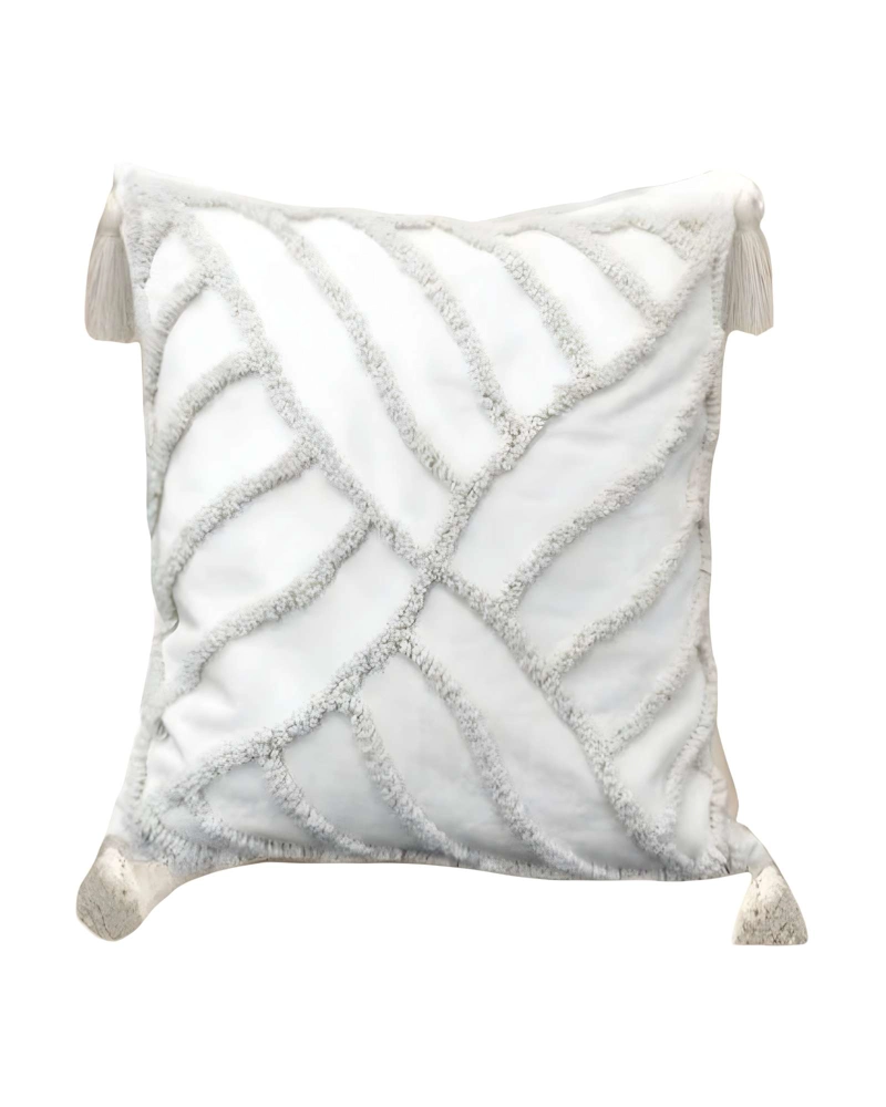 SET DE 4 FUNDAS DE COJIN TUFTING 45X45 CM BLANCO 09 - 2