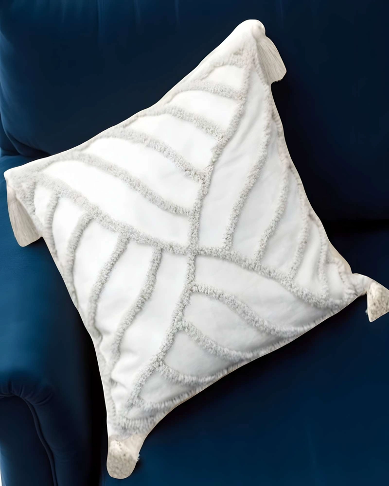 SET DE 4 FUNDAS DE COJIN TUFTING 45X45 CM BLANCO 09 - 4