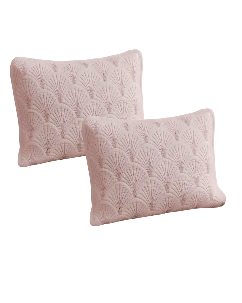 SET DE 2 FUNDAS DE COJIN SERIE ABANICO 30X50 CM ROSA - 1