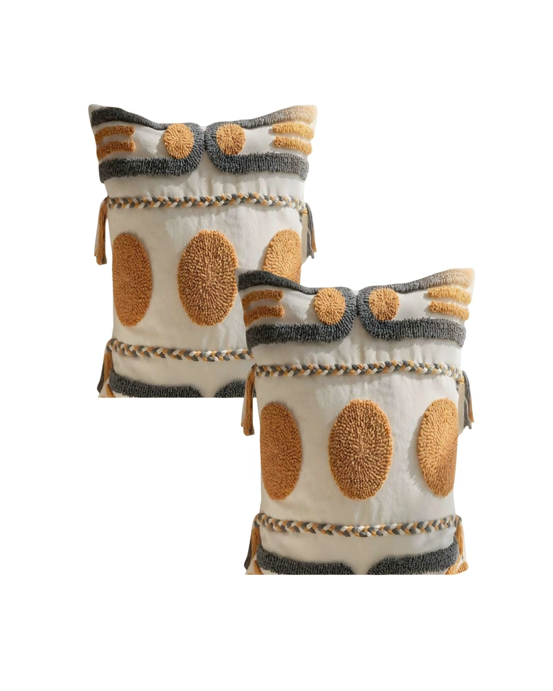 SET DE 2 FUNDAS DE COJIN TUFTING 45X45 CM BEIGE 05 - 1
