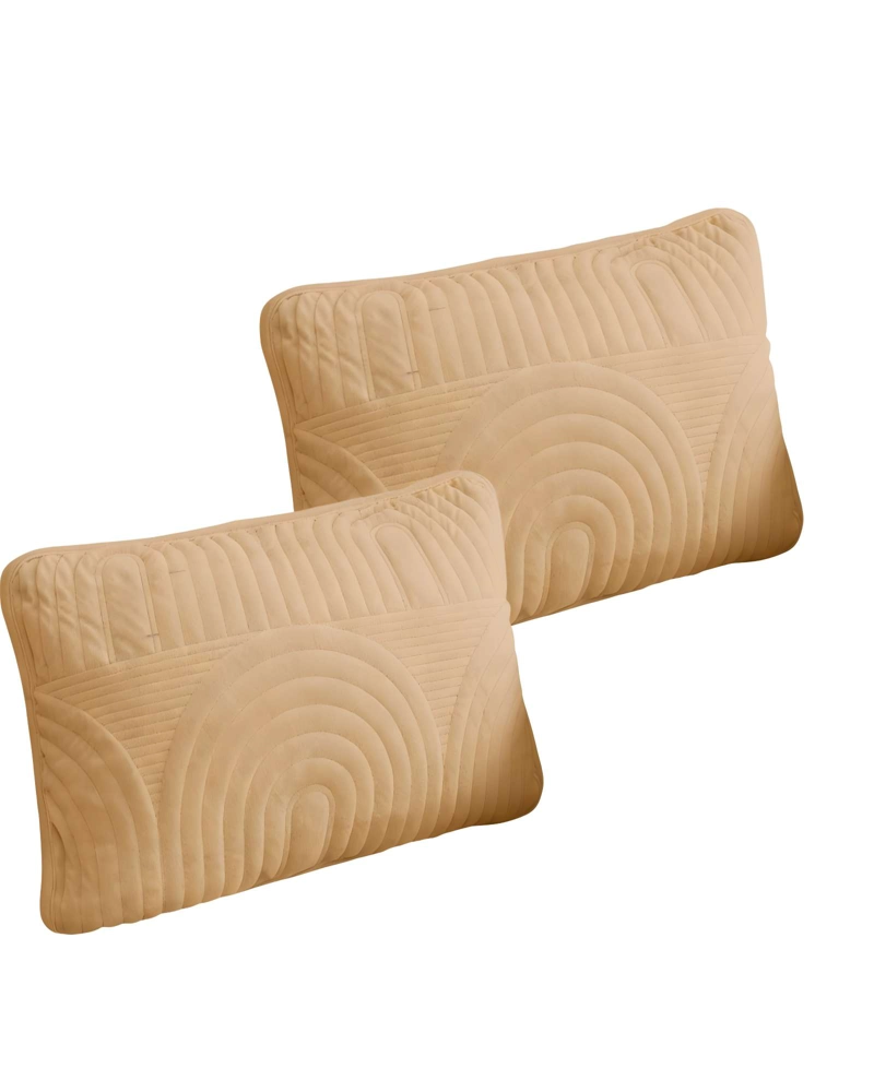 SET DE 2 FUNDAS DE COJIN SERIE ARCO 30X50 CM CAFE - 1