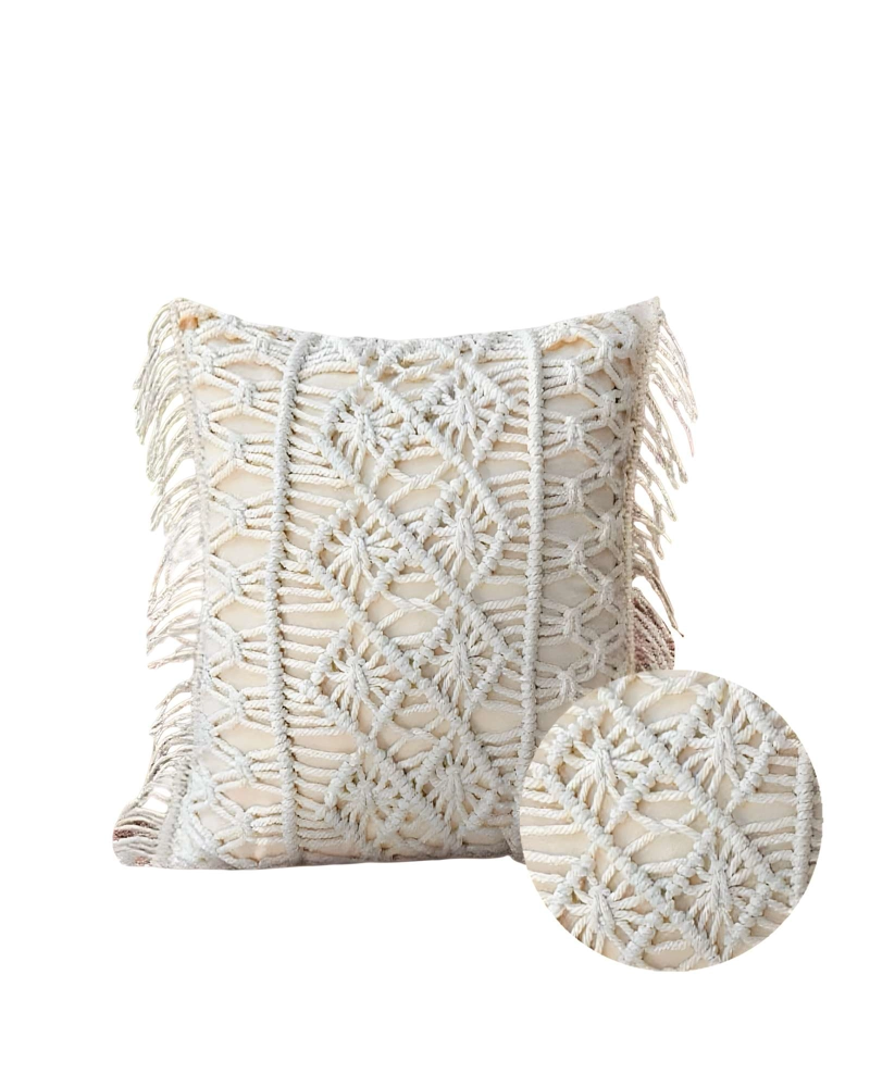 SET DE 2 FUNDAS DE COJIN CON ESTILO BOHEMIO 45X45CM BEIGE 06 - 2