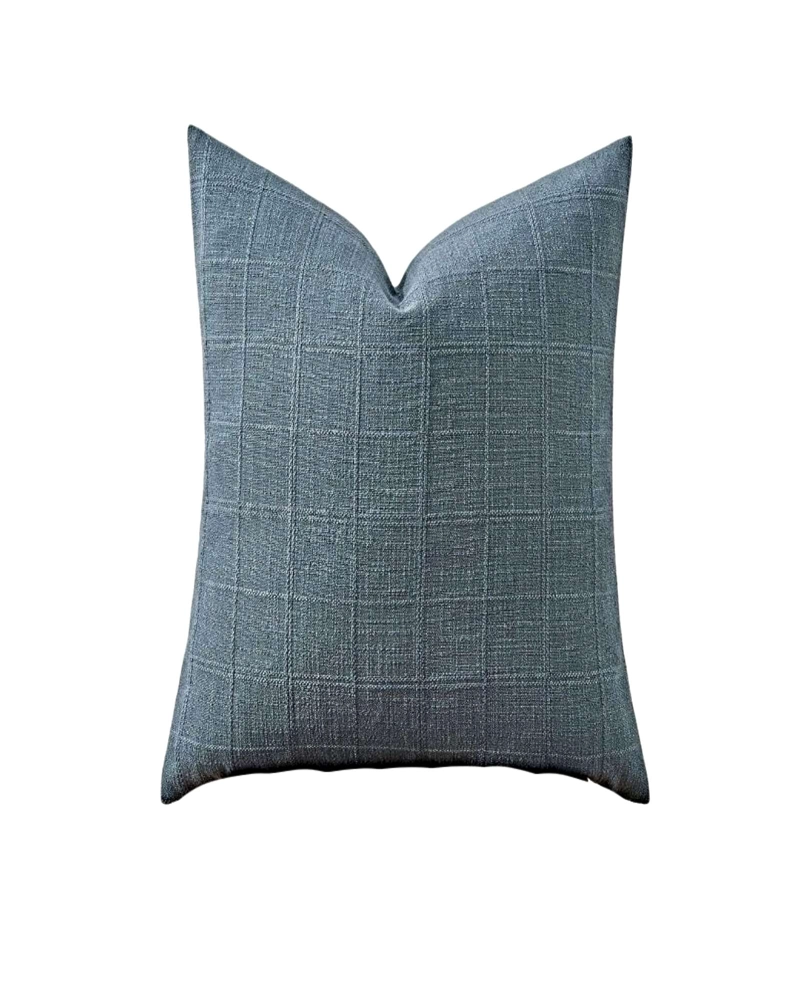 PACK DE 4 FUNDAS DE COJIN JACQUARD CUADRILLE 45X45 CM AZUL - 2
