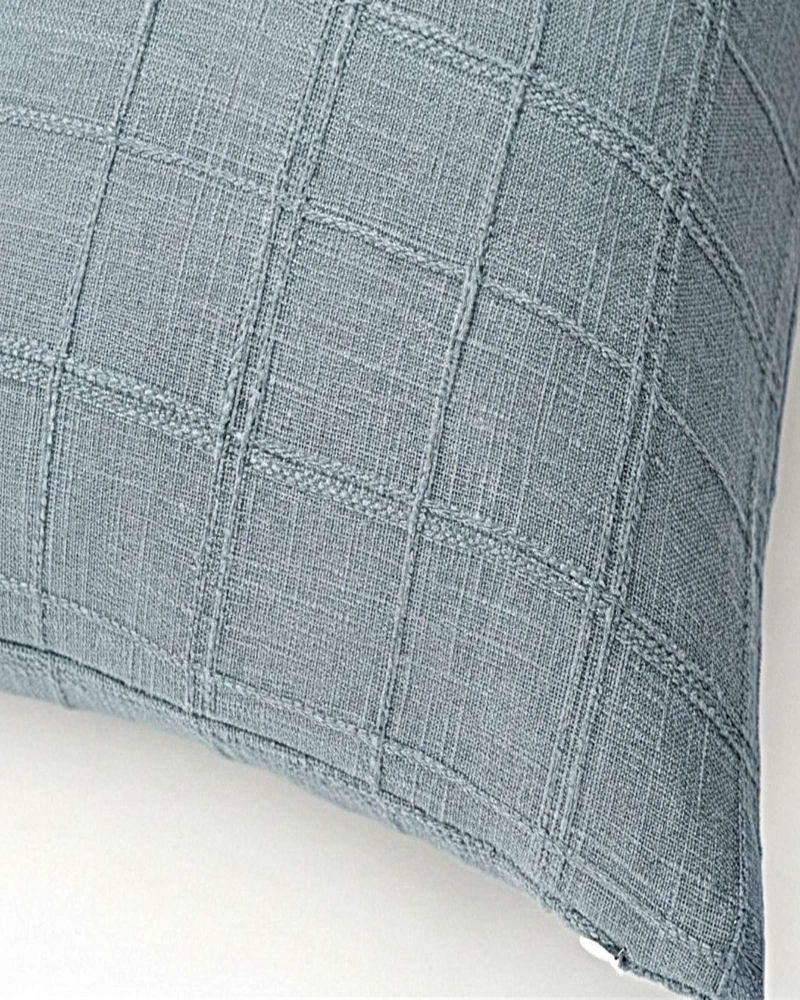 PACK DE 4 FUNDAS DE COJIN JACQUARD CUADRILLE 45X45 CM AZUL - 5