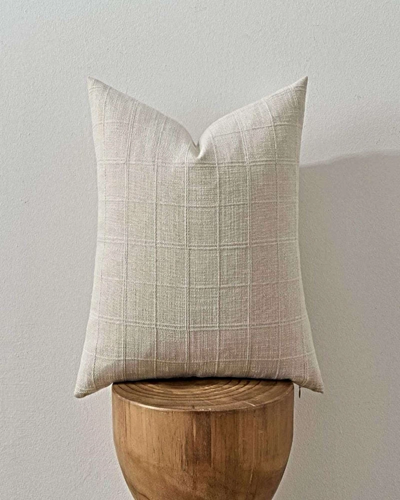 PACK DE 4 FUNDAS DE COJIN JACQUARD CUADRILLE 45X45 CM BLANCO - 3