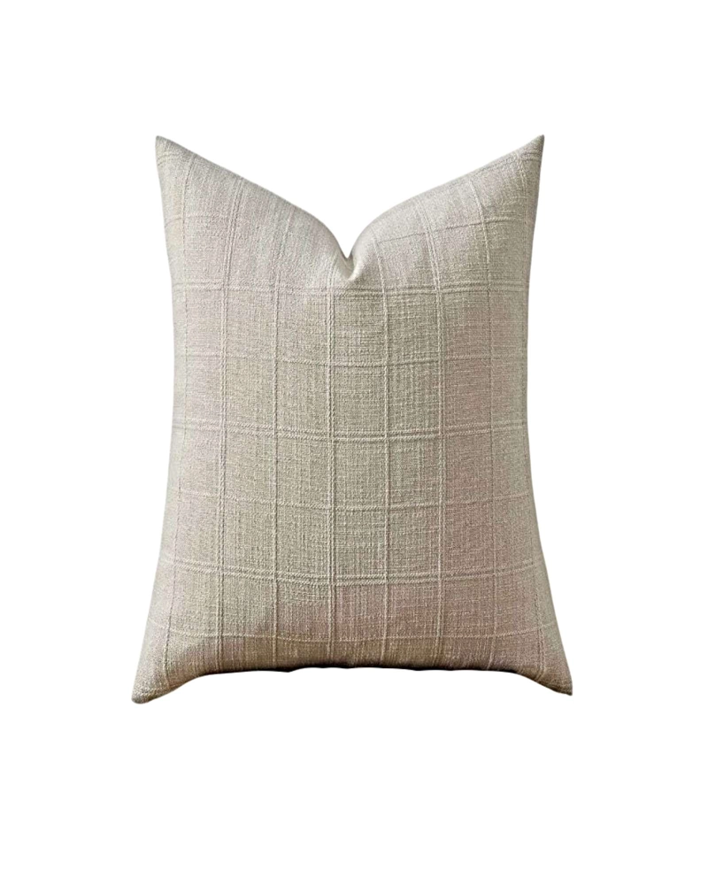 PACK DE 2 FUNDAS DE COJIN JACQUARD CUADRILLE 45X45 CM BLANCO - 2