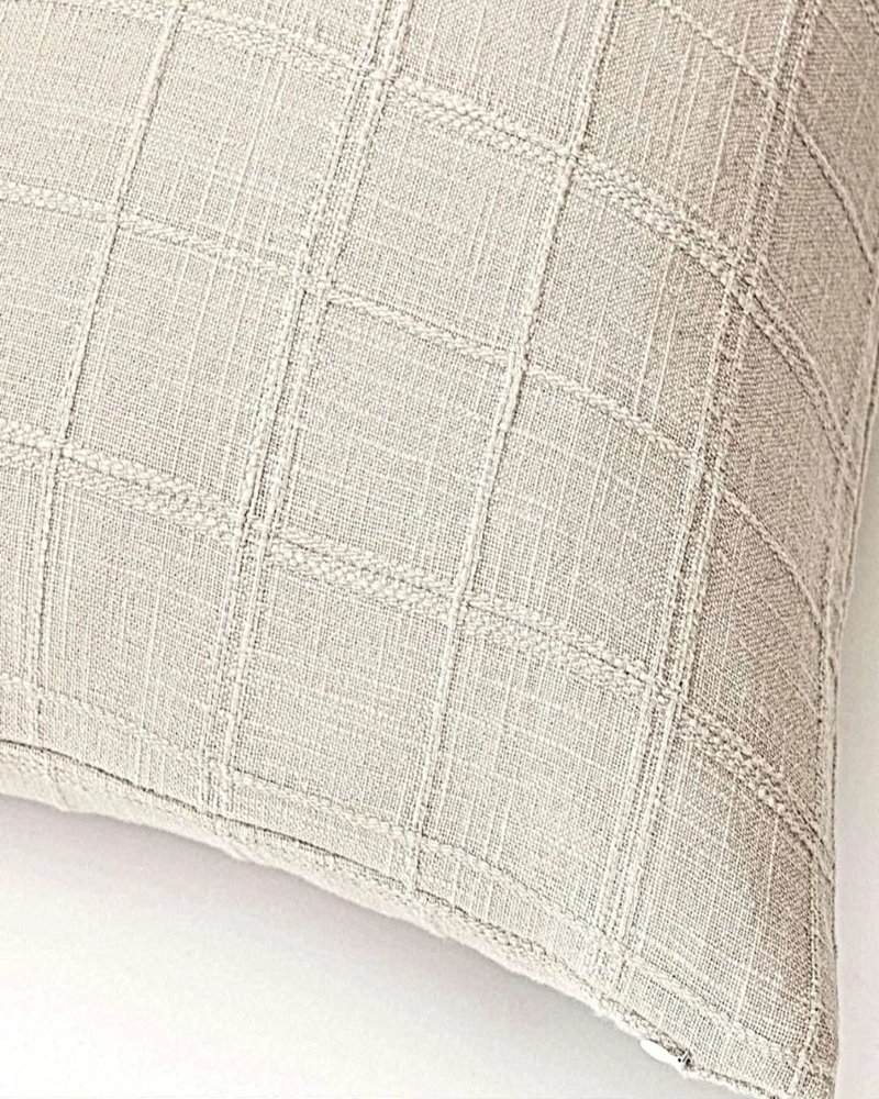 PACK DE 2 FUNDAS DE COJIN JACQUARD CUADRILLE 45X45 CM BLANCO - 5