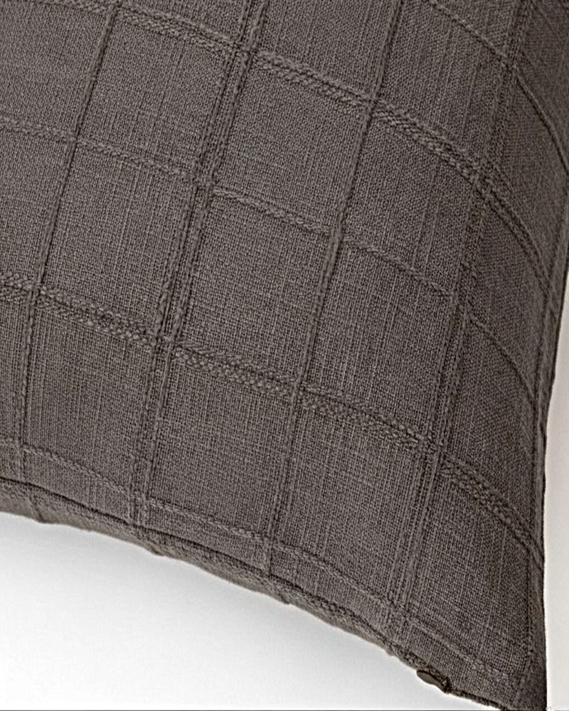 PACK DE 4 FUNDAS DE COJIN JACQUARD CUADRILLE 45X45 CM GRIS - 5
