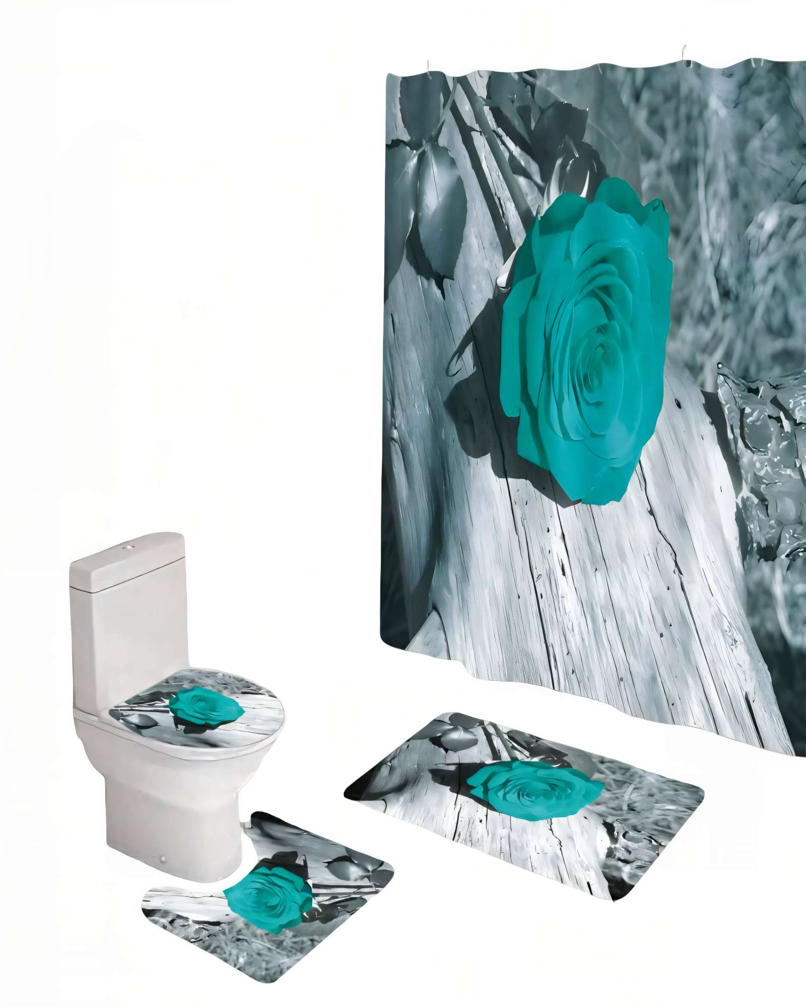PACK DE 4 PIEZAS PARA BAÑO CON ESTAMPADO 15 - 1