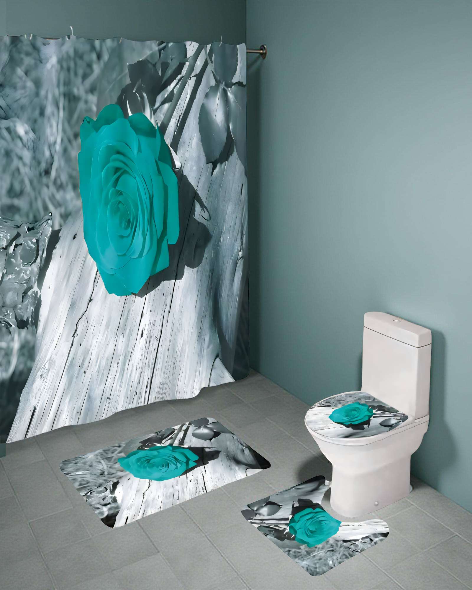 PACK DE 4 PIEZAS PARA BAÑO CON ESTAMPADO 15 - 4