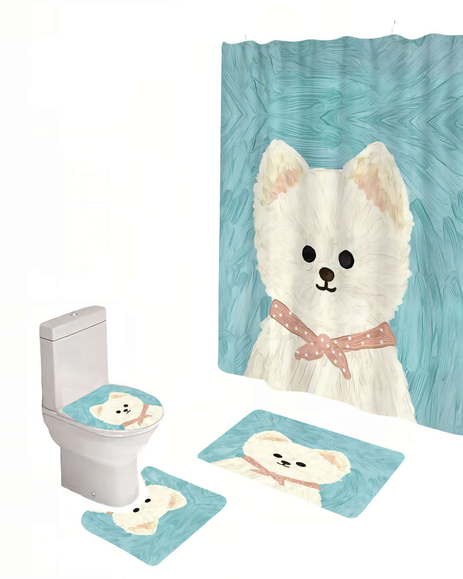 PACK DE 4 PIEZAS PARA BAÑO CON ESTAMPADO 16 - 1