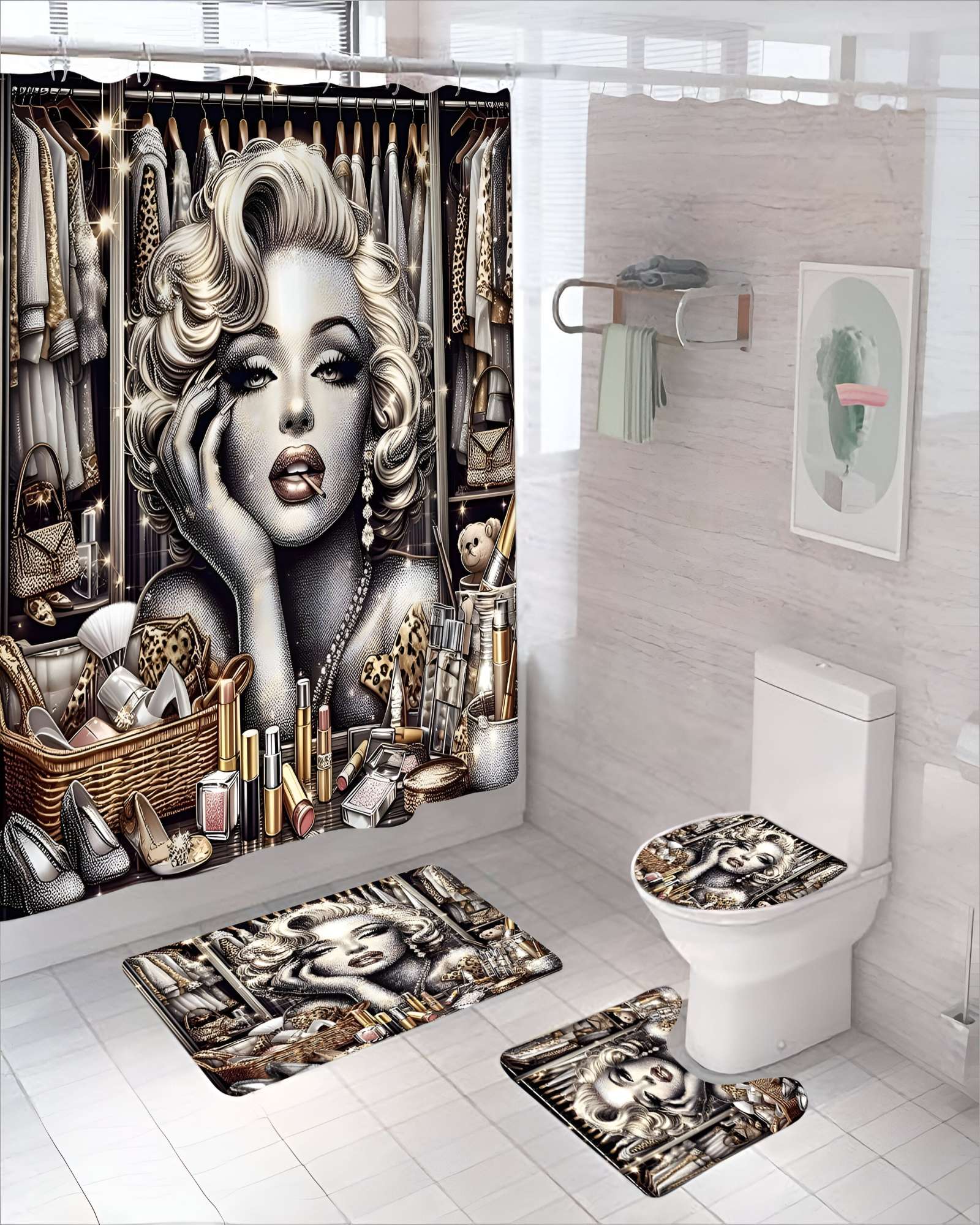 PACK DE 4 PIEZAS PARA BAÑO CON ESTAMPADO 8 - 3
