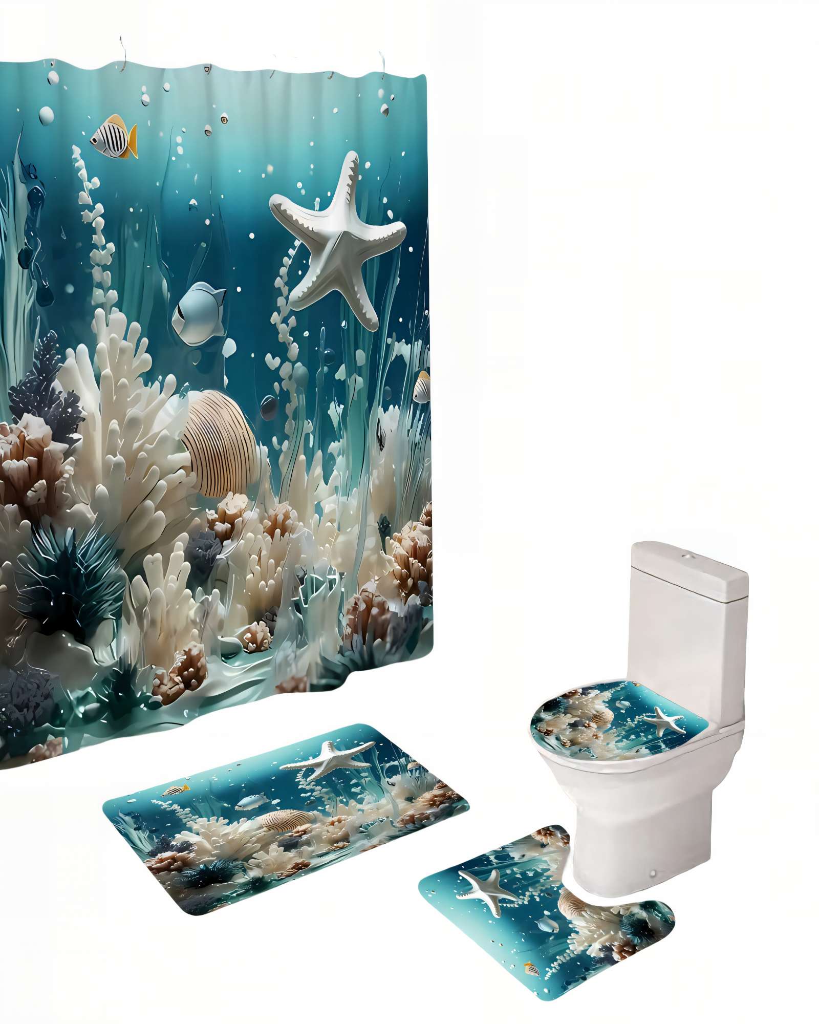 PACK DE 4 PIEZAS PARA BAÑO CON ESTAMPADO 18 - 2