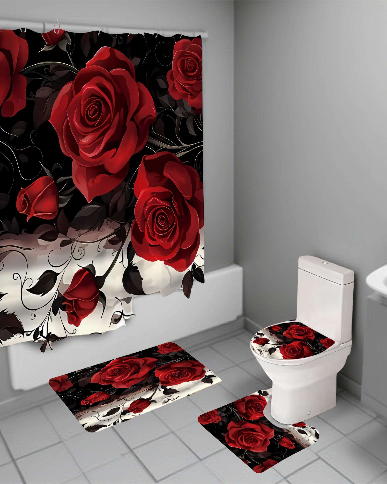 PACK DE 4 PIEZAS PARA BAÑO CON ESTAMPADO 20 - 4