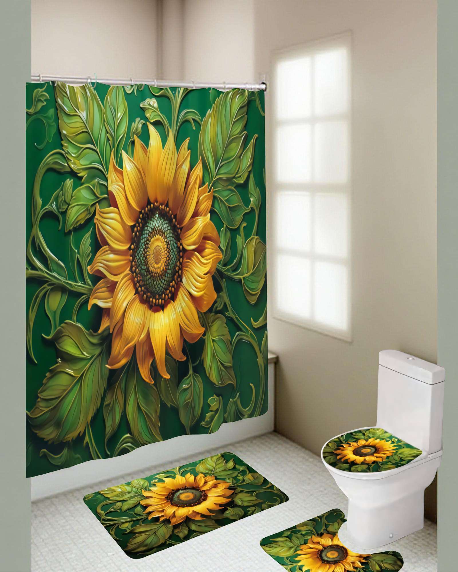 PACK DE 4 PIEZAS PARA BAÑO CON ESTAMPADO 22 - 4