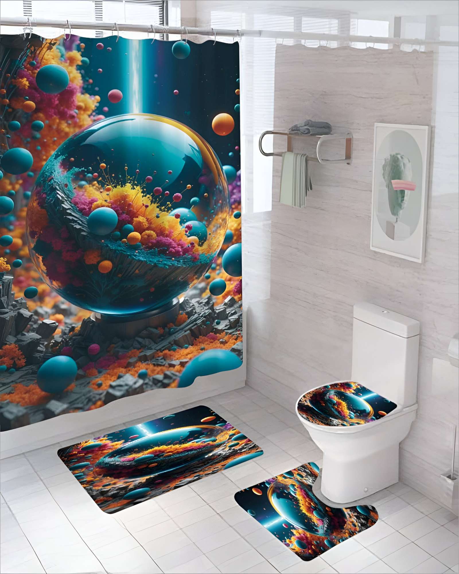 PACK DE 4 PIEZAS PARA BAÑO CON ESTAMPADO 23 - 3