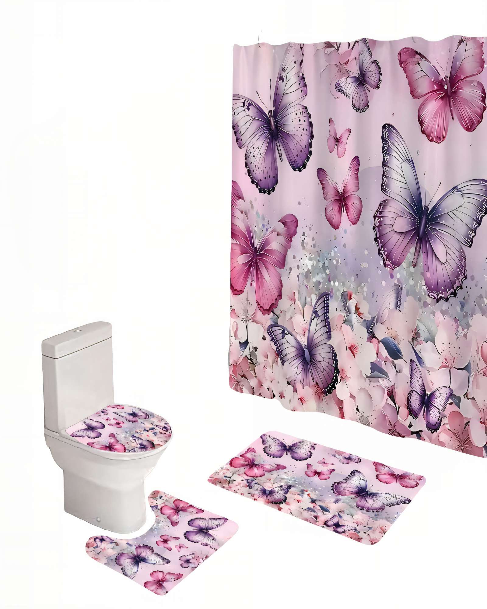 PACK DE 4 PIEZAS PARA BAÑO CON ESTAMPADO 10 - 1