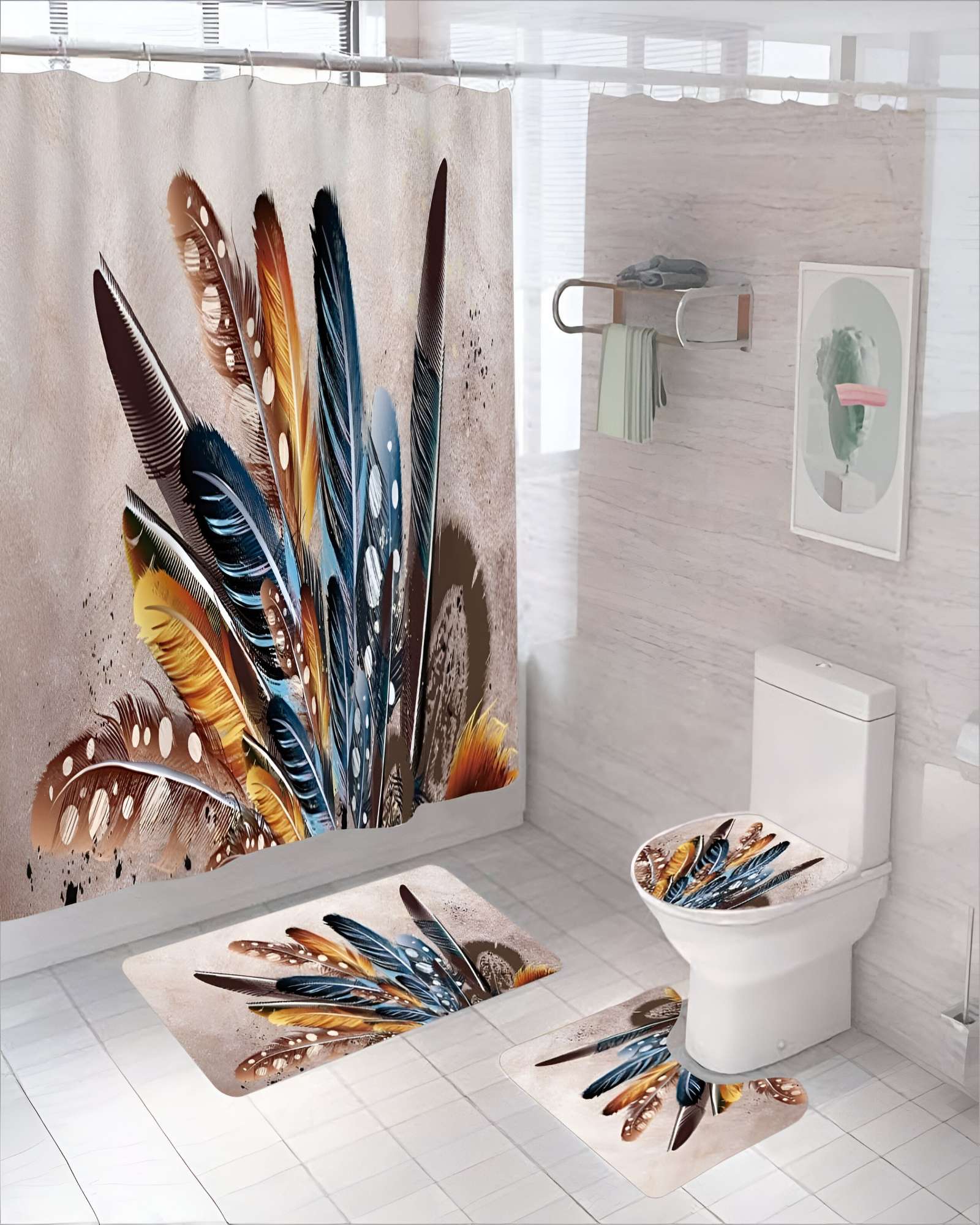 PACK DE 4 PIEZAS PARA BAÑO CON ESTAMPADO 24 - 3