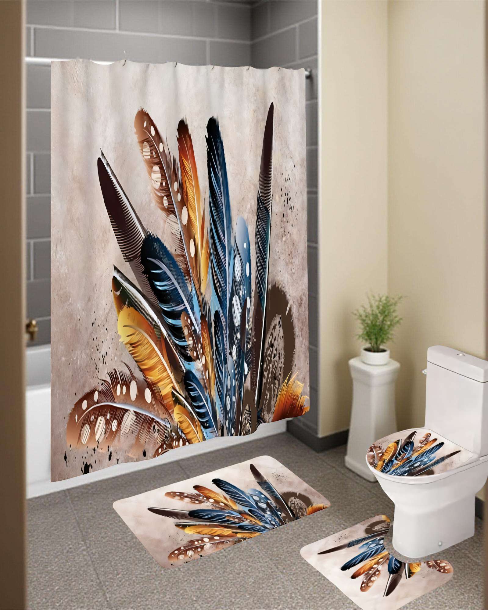PACK DE 4 PIEZAS PARA BAÑO CON ESTAMPADO 24 - 4