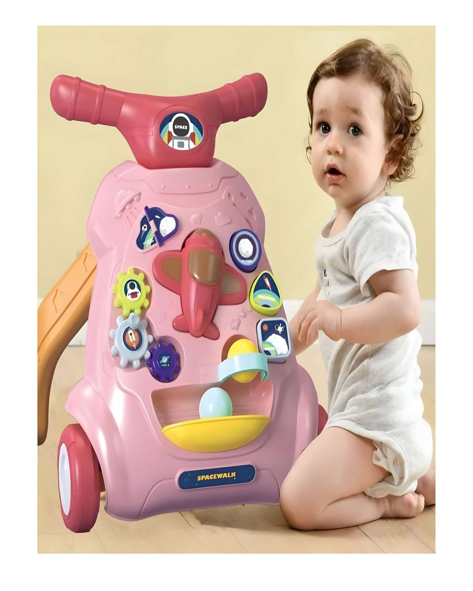 CAMINADOR DE BEBE AEREO COLOR ROSADO - 3